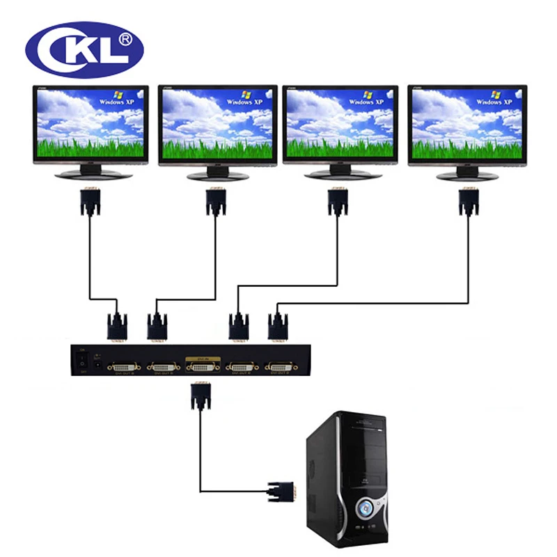 CKL DVI-94E 4 Порты и разъёмы разделитель DVI 1x4 разделитель DVI коробка