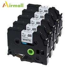 Airmall 5 упак./лот Совместимость Brother TZe ламинированные этикетки Клейкие ленты TZe 231 TZe-231 TZe231 для PT-D210 PT-H100 labeler черный на белом