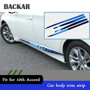 

BACKAR 6pcs Auto Car Styling Stainless Steel Stickers For Honda Accord 2017 2018 Modified Car Door Strips Covers Accessories