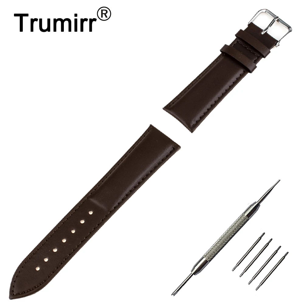 Genuine Leather Watch Band 16mm 18mm 20mm 22mm 24mm + Tool + Pins for