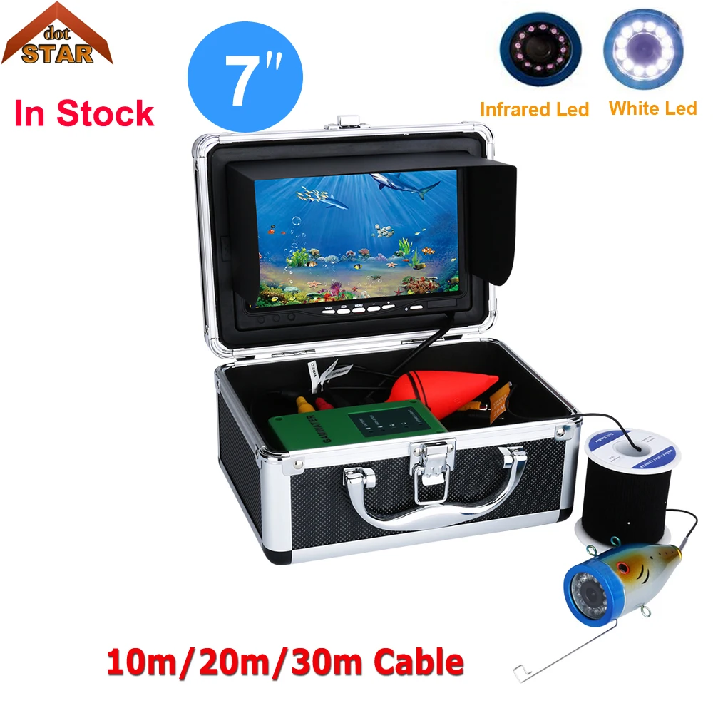 

Stardot Underwater Fish Finder Fishing Camera 7inch Screen 12pcs IR/White LED 1000TVL Underwater Camera For Ice Fishing