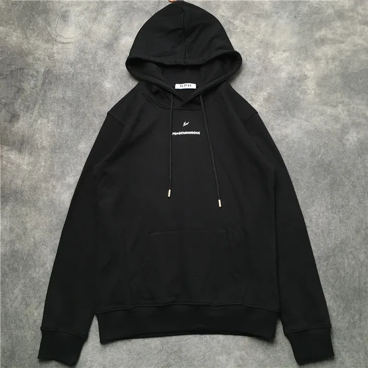 

New Men High luxury Neil Thunderbolt Hoodies Hoody hooded Sweatshirts velvet Cotton Drake Thick Fleece Street Hip hop #H41