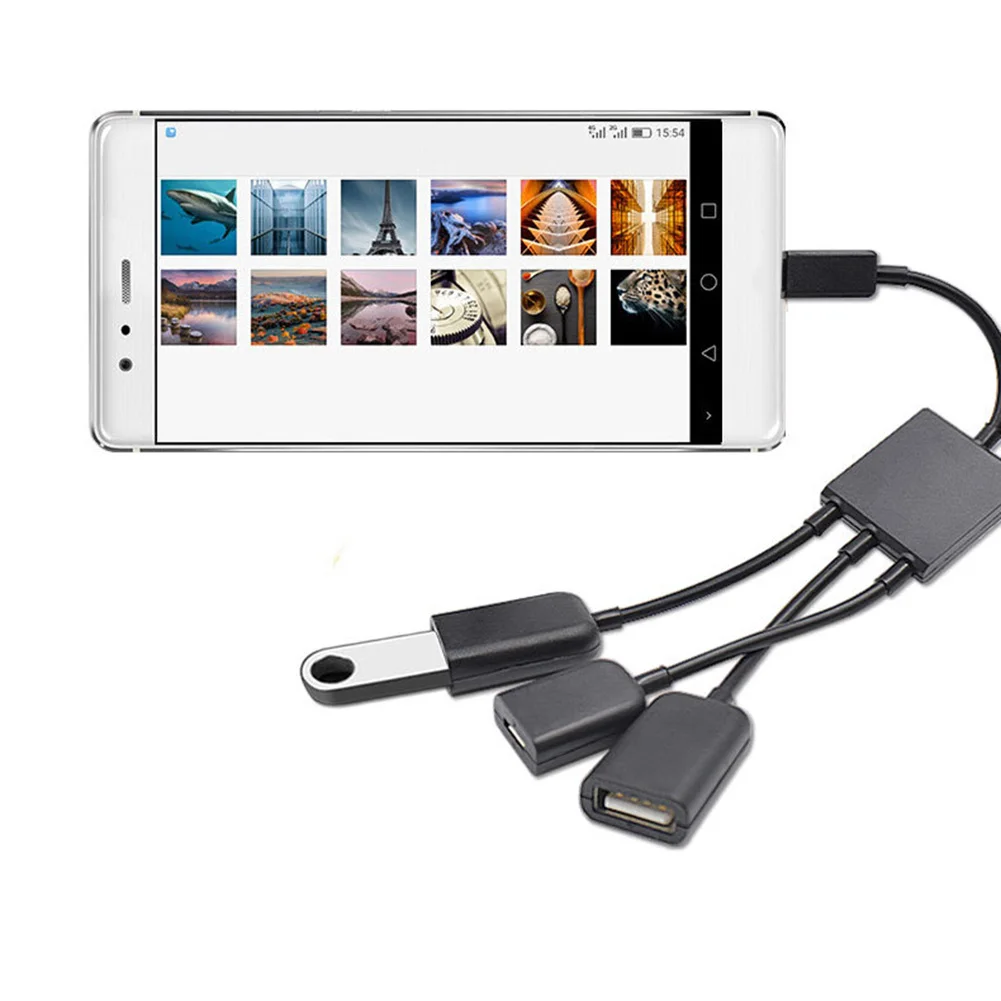 3 в 1 Micro USB зарядка OTG концентратор кабеля адаптер конвертер удлинитель для Samsung Sony