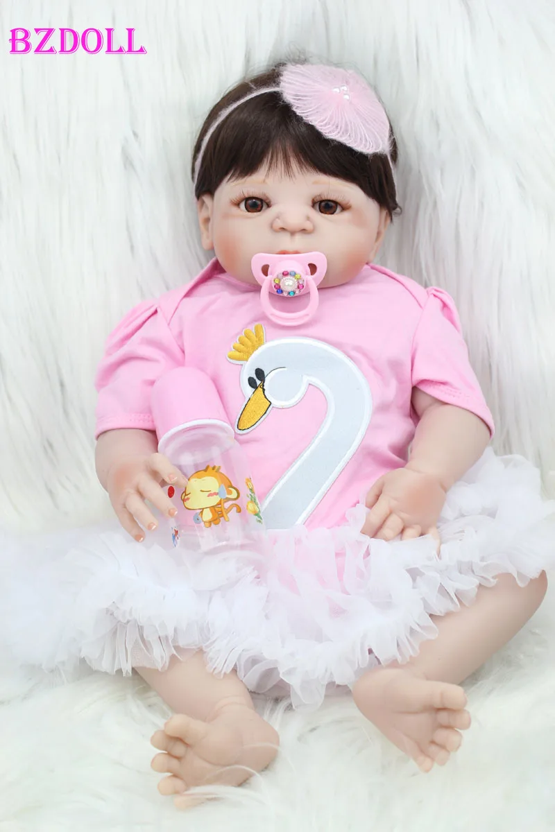 55 см полностью силиконовая кукла Reborn Baby Doll игрушка 22 дюйма новорожденная девочка принцесса младенцы кукла Купание игрушка ребенок подарок на день рождения Рождественский подарок