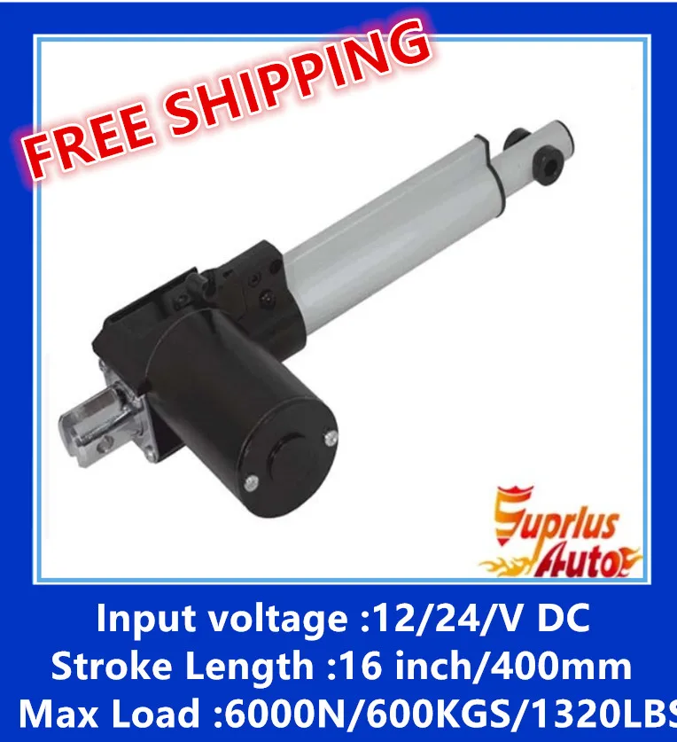 FREE SHIPPING input voltage DC 12V 24V stroke length 16inch 400mm font b speed b font