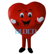 Красный костюм талисмана с сердечком, рождественское платье для вечеринки, размер для взрослых