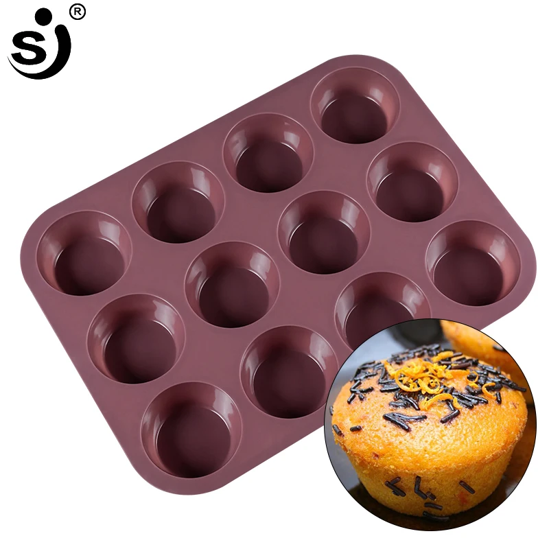 SJ Silicone Cupcake Molds Muffins Bakery Tools in Cake Mold Cupcake Mold Silicone Oven Muffin Cupcake and Bakeware