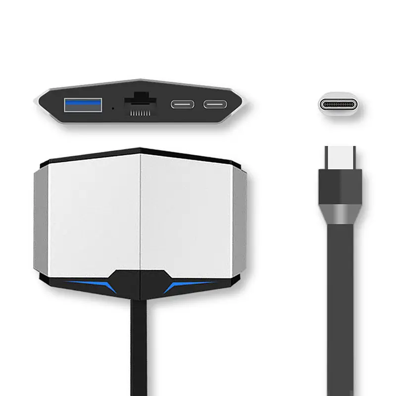 AJIUYU USB C до HDMI конвертер VGA USB-C концентратора Thunderbolt 3 до RJ45 Card Reader PD USB 3,1 для MacBook pro 2016/2017 Тип c аудио