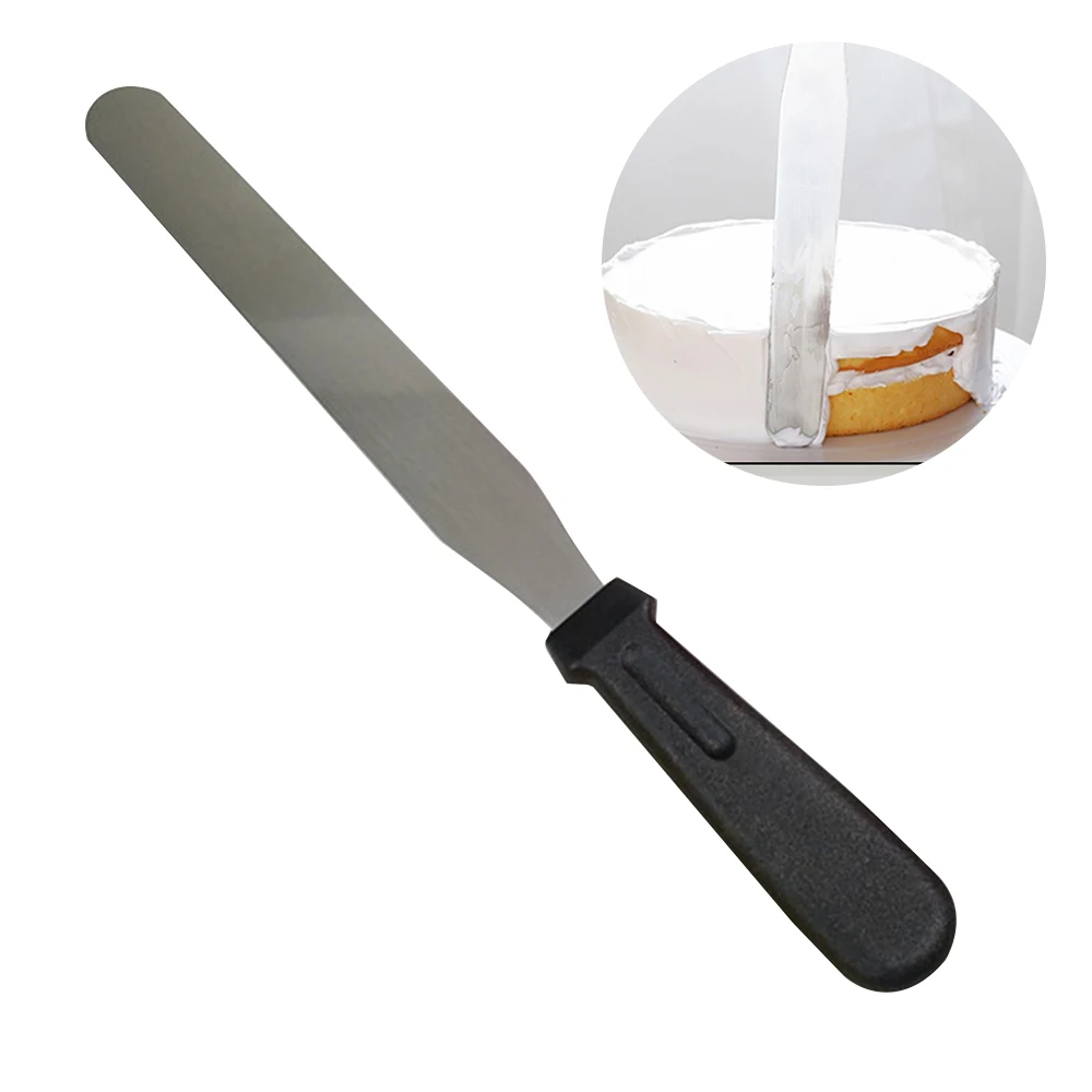 10 Inch Stainless Steel Spatula Handle Curved Icing Cream Spatula Cake