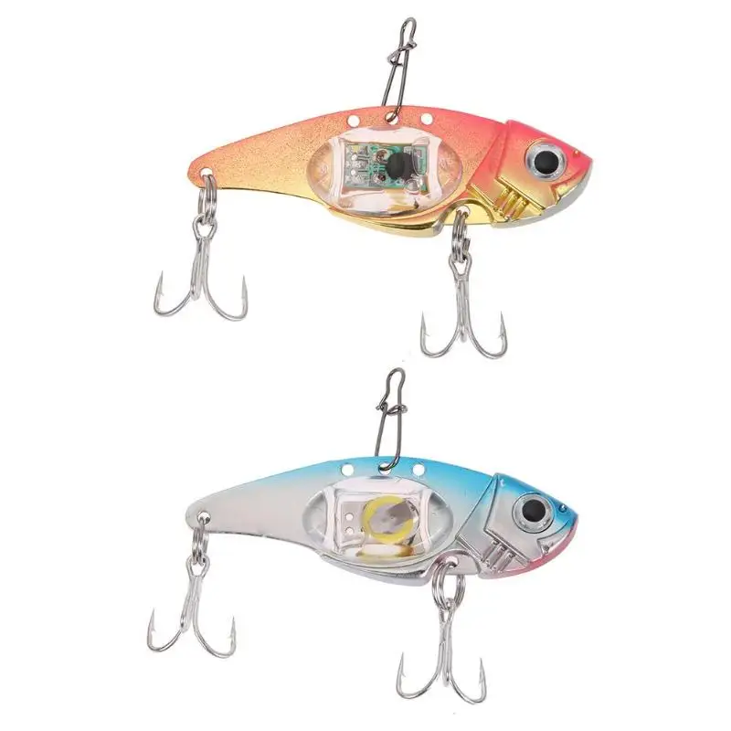 80mm LED Light Fishing Lure Treble Hook Electronic LED Underwater Light