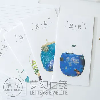 

3pcs/lot Starry night envelope stationery writing paper stationery kawaii birthday christmas card envelopes DIY Office gift