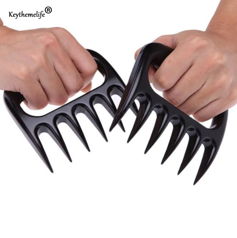 

Keythemelife 2 pcs/lot black Meat Claws Shredder Paws Fork easy clean useBarbecue Kitchen tools gift for mom fast ship DA