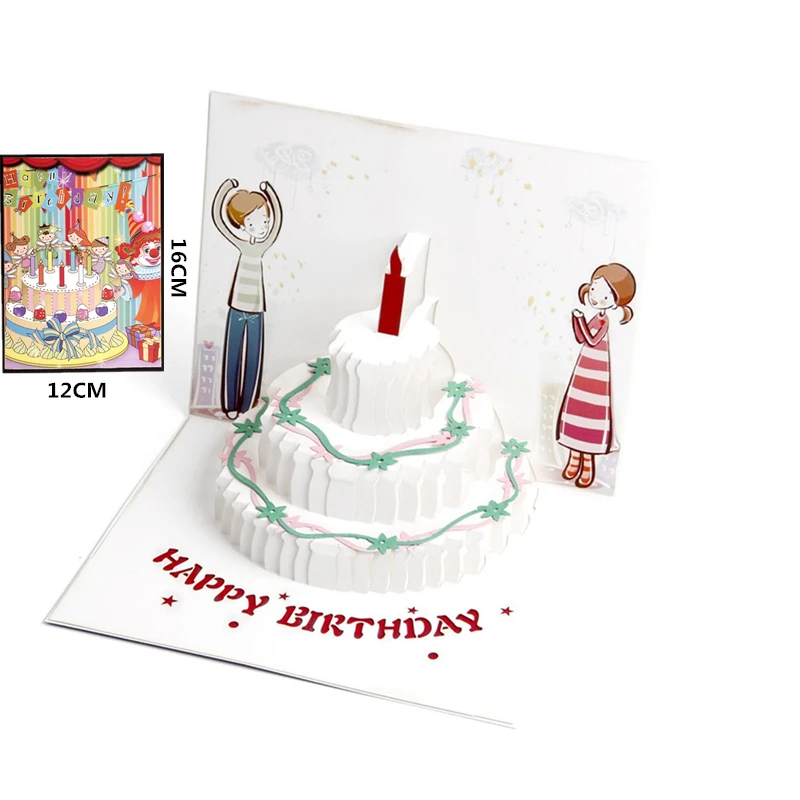  3D laser cutting greeting pop-up happy birthday greeting card gift wedding invitation postcard anni - 33055582728
