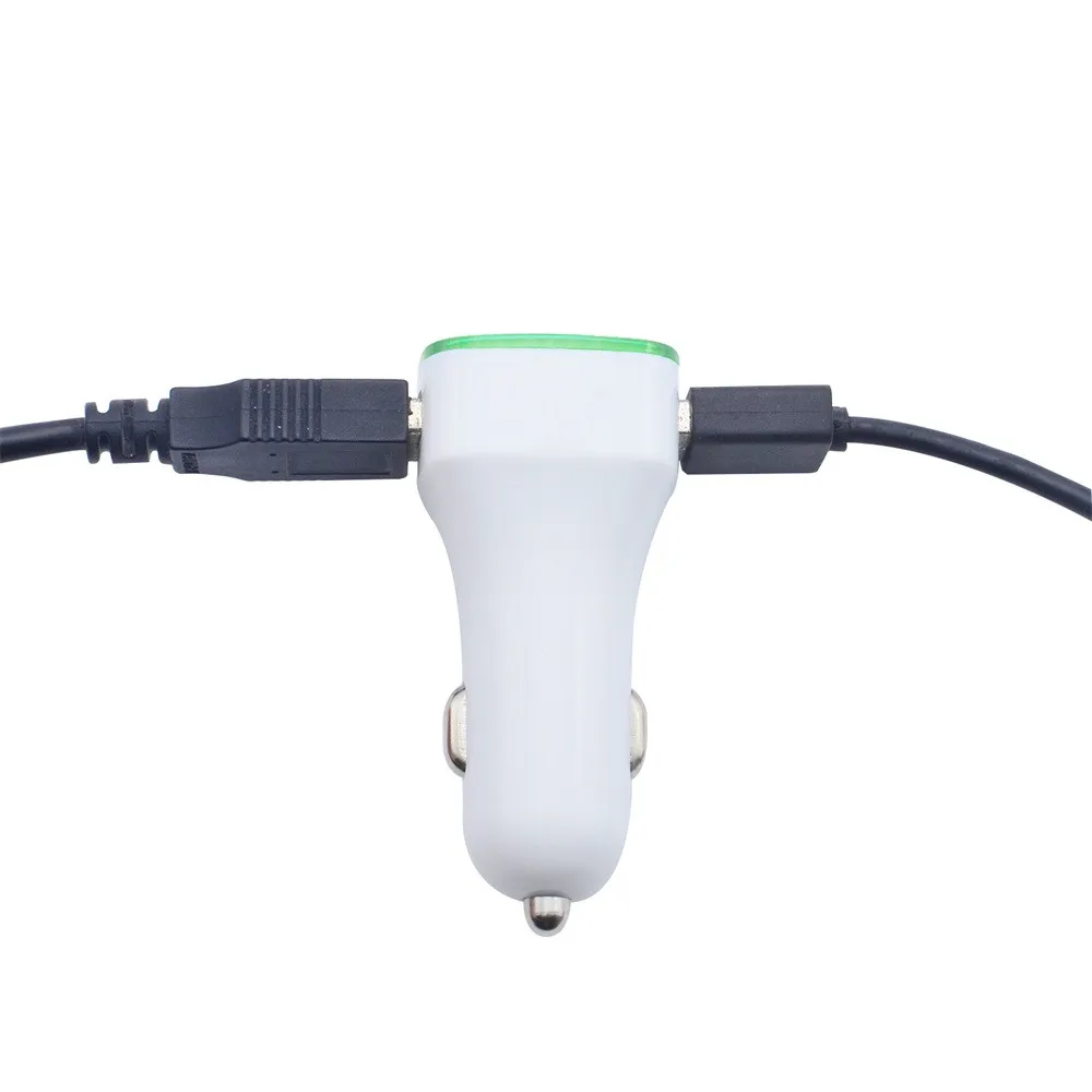 Dual usb car charger 12v outlet with usb charger car plastic cables