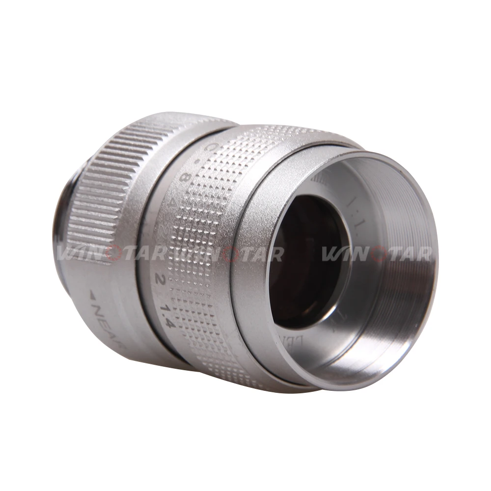 Серебряный Фуцзянь 25 мм F1.4 CC TV Lens + C Mount для Micro 4/3 m4/3 Olympus EPL5 EPL7 OM D EP3 EP6 EPL6 EPL3|c mount|fujian