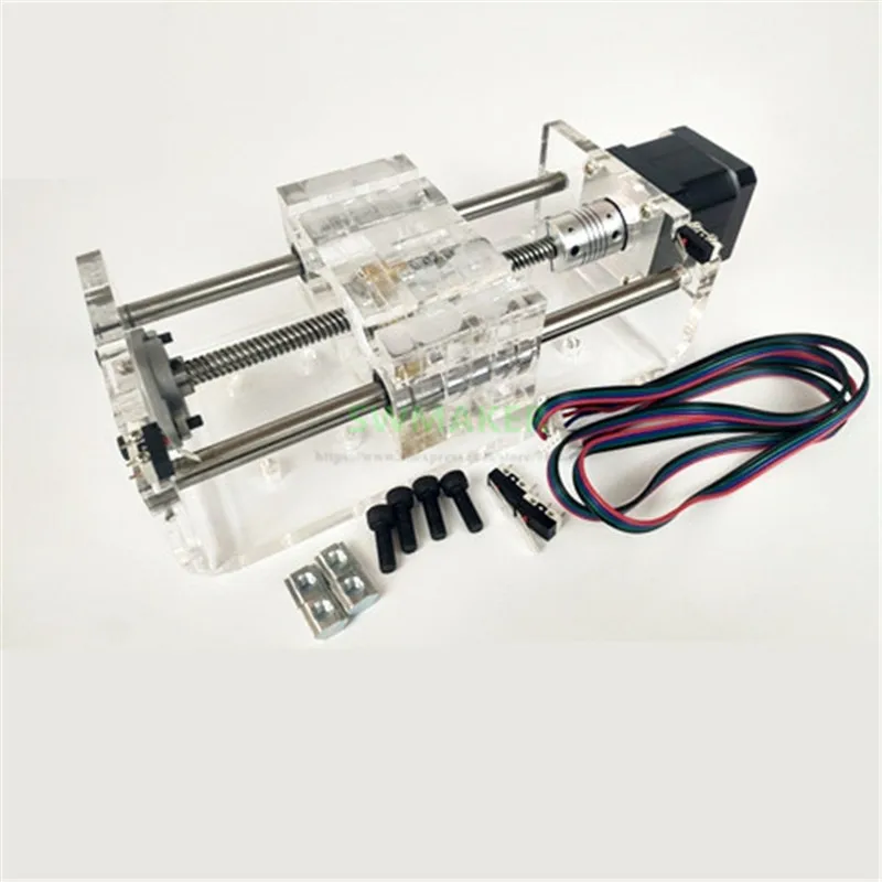 

TR8x8 lead screw Z axis CNC linear slider Slide rail effective stroke 100-300mm with second NEMA17 stepper motor