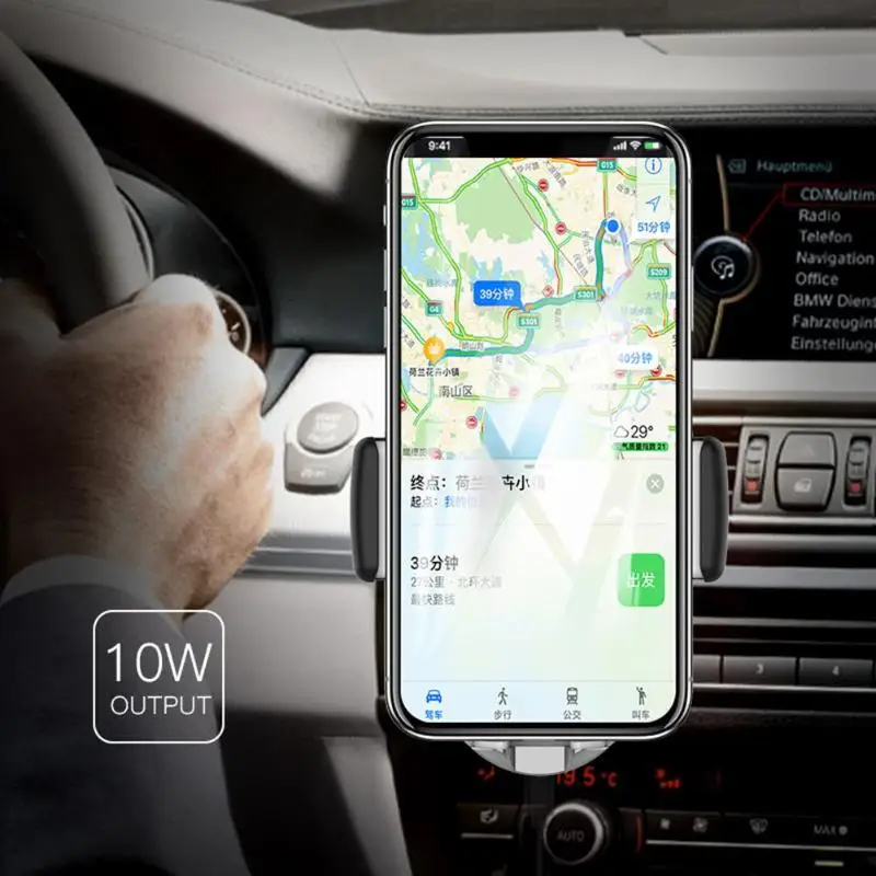 Автомобильный держатель для телефона с вентиляционным отверстием умное Беспроводное зарядное устройство для мобильного телефона 10 Вт