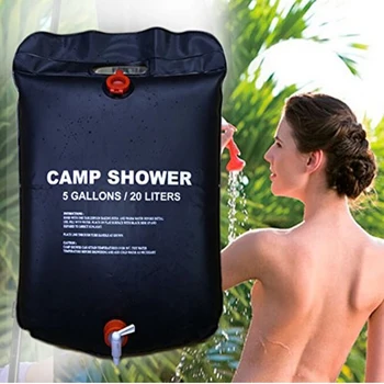 

Outdoor Camping Hiking 5 Gallon/20 Litter PVC Solar Shower Bags Solar Energy Heated Camp Portable Shower Bath EDC Packs