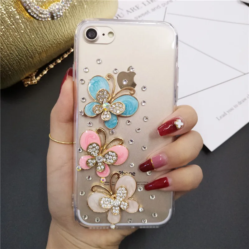 

XINGDUO bling phone case for iphone X XS XR XS MAX Diamonds bow Transparent soft shell for iphone 5 5s 6 6s 7 8 plus cover