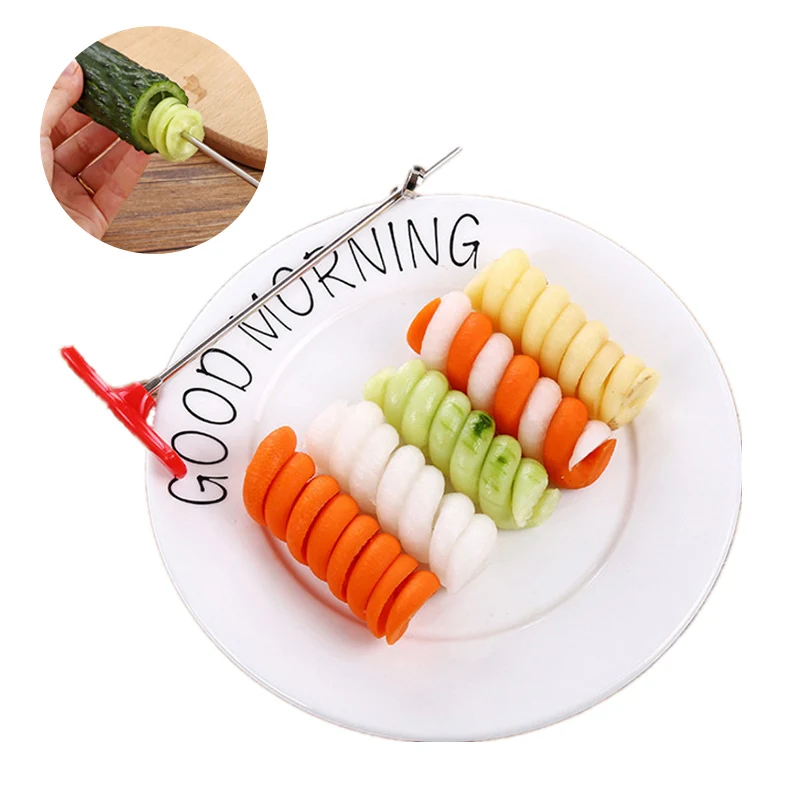 

Manual Vegetables Spiral Potato Carrot Cucumber Salad Chopper Knife Carving Tool Spiral Screw Slicer Cutter Spiralizer