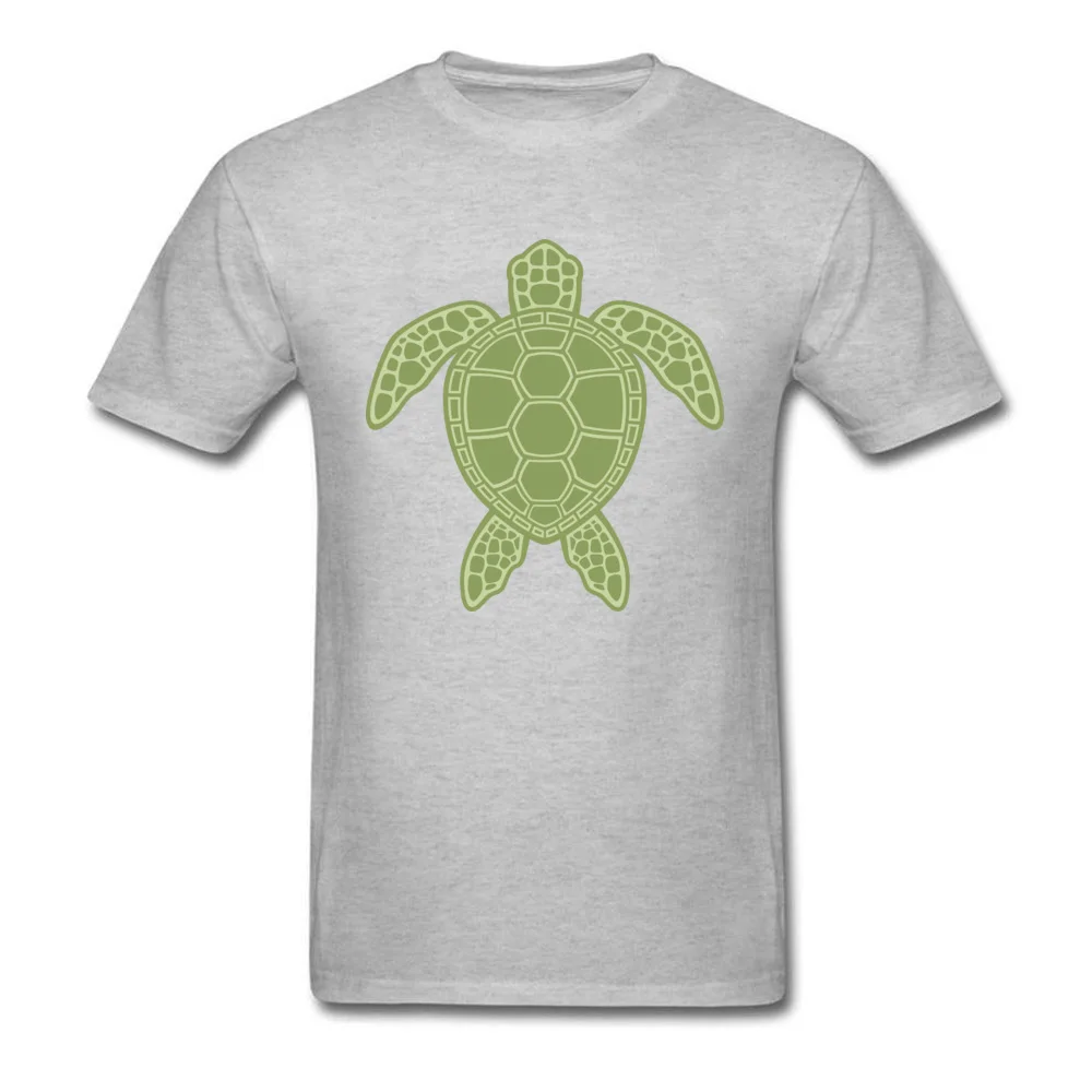 Round Neck Green Sea Turtle 100% Cotton Men T-shirts Funny Short Sleeve Tops & Tees Rife Group T Shirt Free Shipping Green Sea Turtle grey