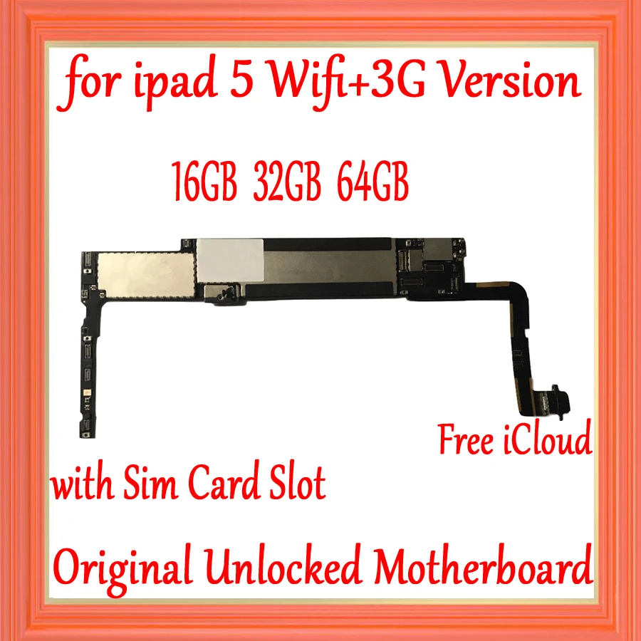 Wifi + 3G версия для ipad 5 материнская плата с Бесплатный iCloud Оригинальный