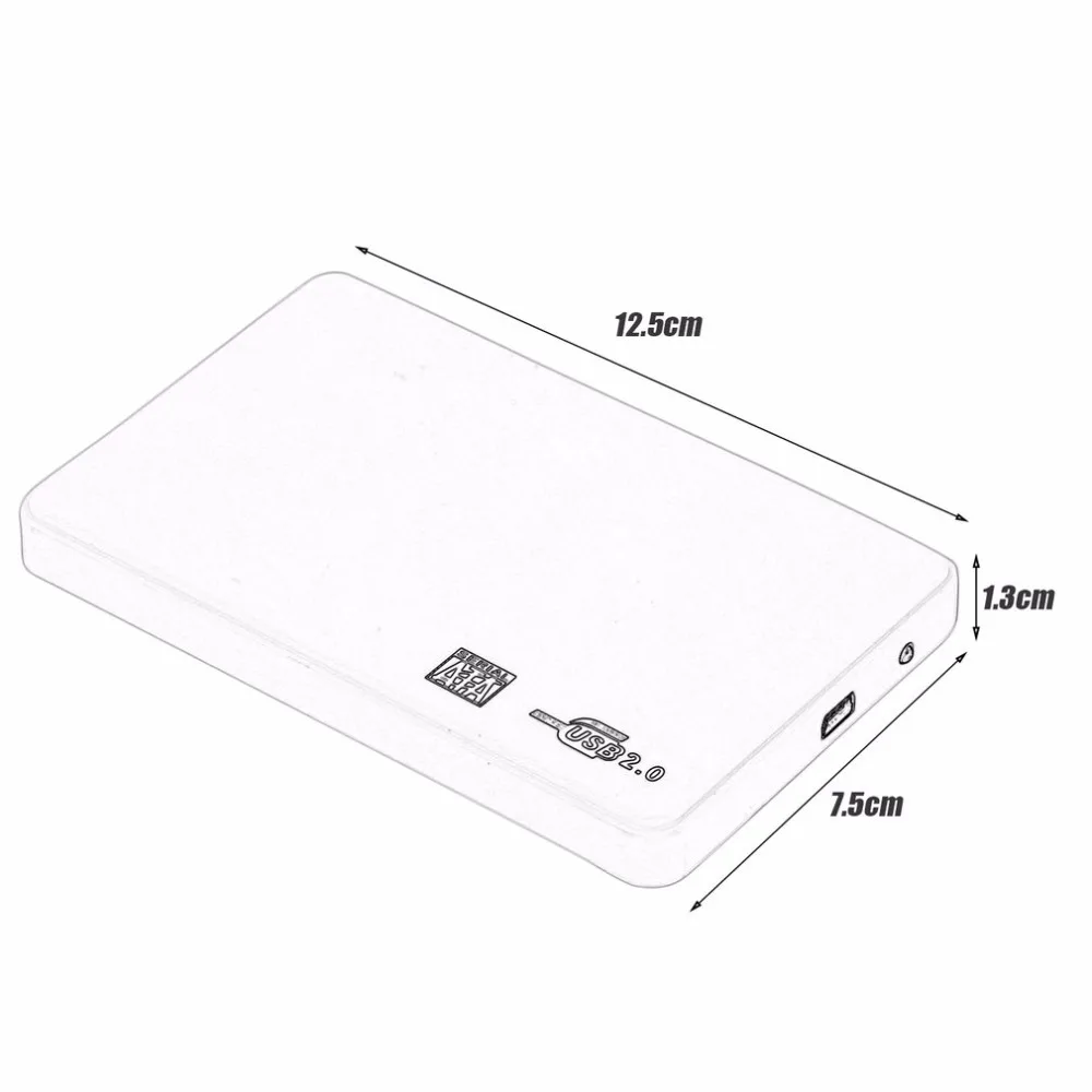 2,5 дюймов USB HDD чехол Sata для USB 2,0 жесткий диск SATA внешний корпус HDD жесткий диск коробка с USB кабелем
