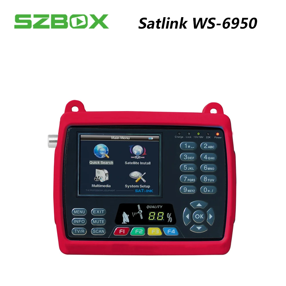 SZBOX satlink ws-6950 3,5 дюймов TFT ЖК-экран спутниковый искатель dvb-s ws6950 sat finder mepg2 метр satlink 6950 цифровой сигнал