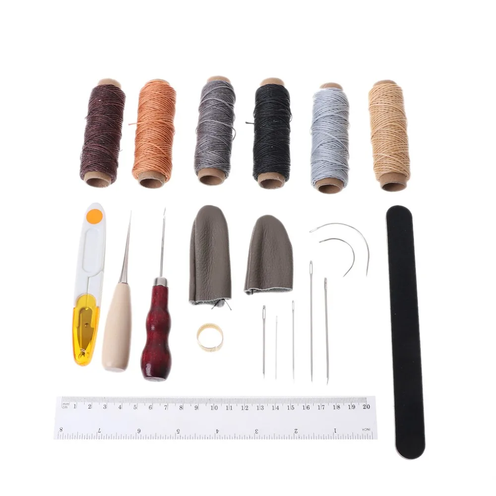 OTTDTY 20pcs Leather Craft Sewing Tools Hand Stitching Kit Needles