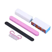 Профессиональный маникюрный набор с буферной пилкой для ногтей, прямоугольные пилочки для ногтей, кисти для ногтей, товары для рукоделия, маникюра