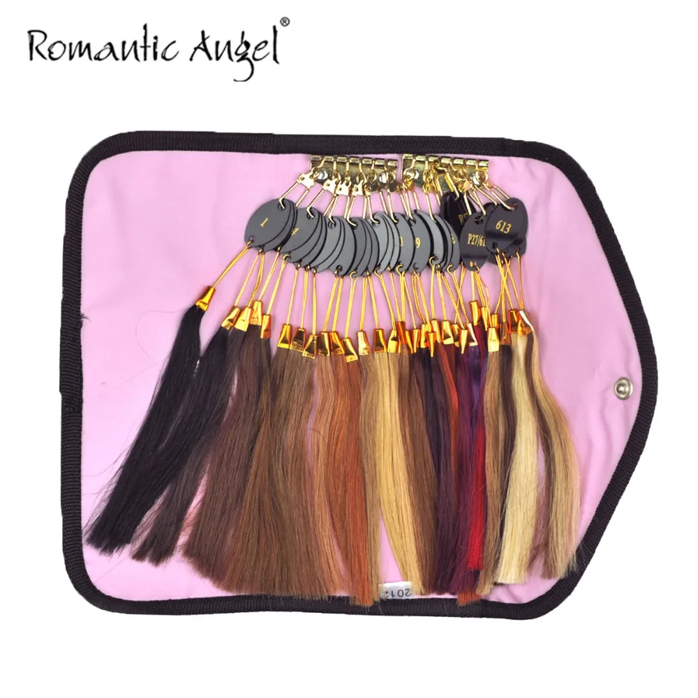 1pc 32 Colours 100 Human Hair Color Rings Color Chart Color Swatch with Bag for Human Hair