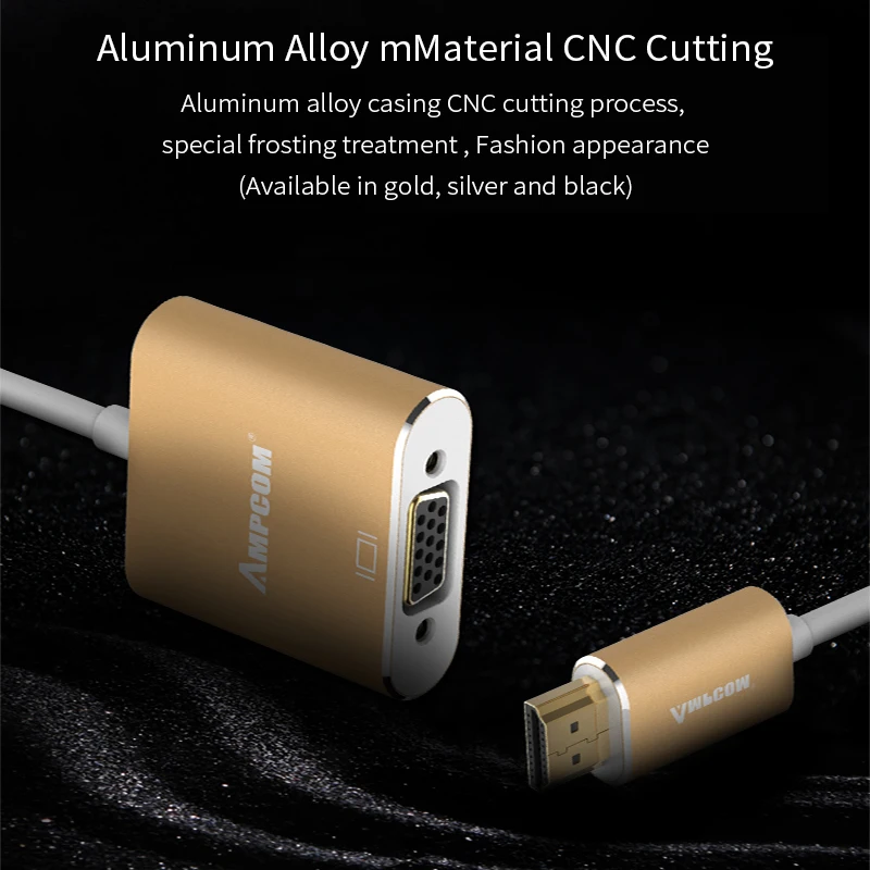 AMPCOM HDMI к VGA адаптер HD 1080P цифро-аналоговый видео аудио maleaudio tovga famale конвертер кабель AMPCOM HDMI к VGA адаптер HD 1080P цифро-аналоговый видео аудио maleaudio tovga famale конвертер кабель