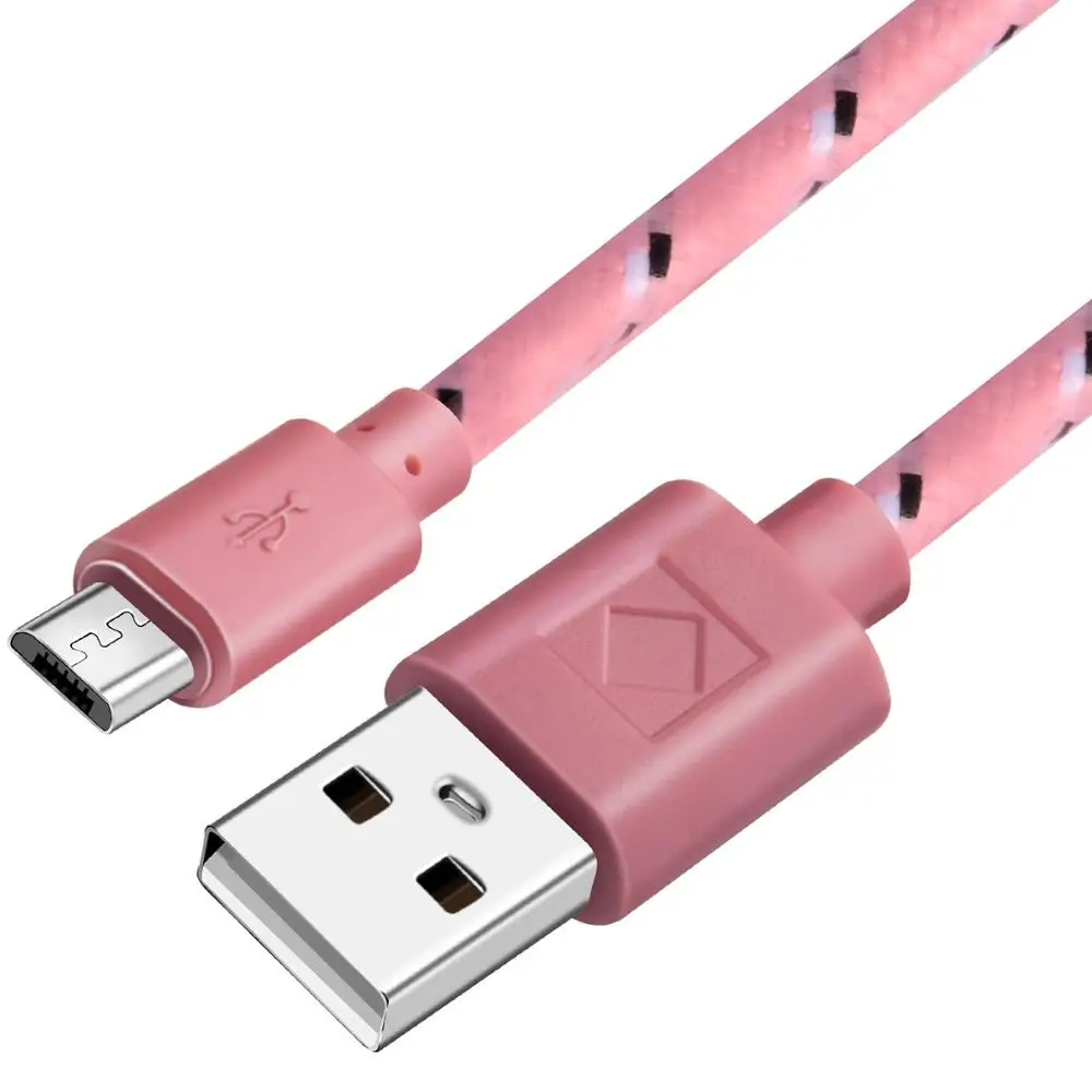 Нейлоновый Кабель Micro-USB в оплетке для Xiaomi, samsung, htc, huawei, LG, USB кабель для зарядки планшета, быстрой зарядки, Android, USB кабель для телефона