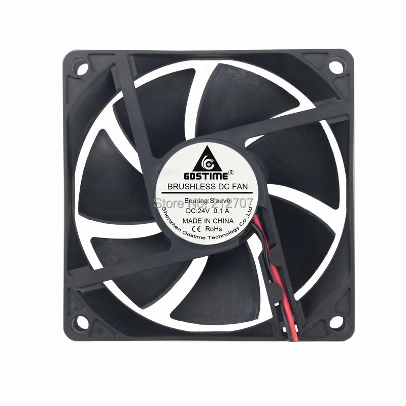 

1PCS Gdstime 2Pin 8020 80mm 80x80x20mm 24V Case Cooling Cooler Server Inverter Fan
