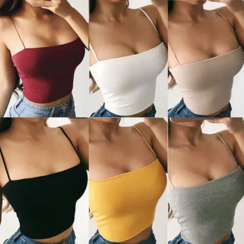 

Hot Sexy Womens Solid Crop Top Bustier Tube Crop Tank Top Cami Tops Vest Outwear
