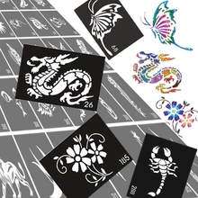 50pcs/lot Glitter Tattoo Stencil Drawing For Painting, Airbrush Tattoo Stencils For Tattoos Temporary Henna Templates Stickers