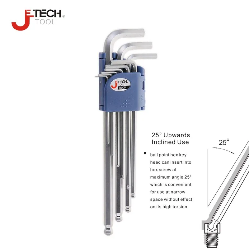 Jetech 9 шт. дюймов шестигранный ключ набор l-образный 1/16 ''до 3/8'' шестигранный ключ универсальный ключ шестигранный для ремонта ручные инструменты Cr. v сталь
