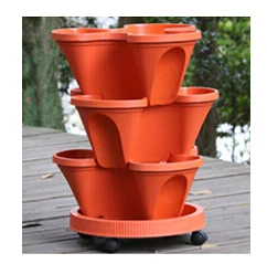 3 Tier Stackable Strawberry Herb Flower Vegetable Planter Balcony kitchen Succulent Pots Home Garden Decoration - Цвет: 3 pots