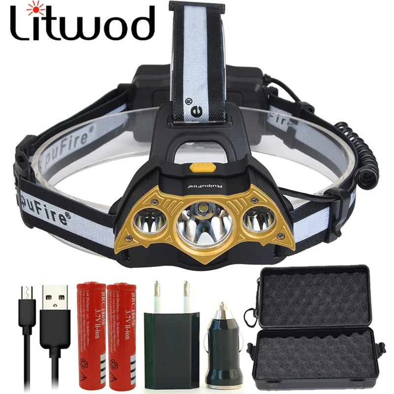 

Z20 LC003 3Led Headlight Super bright led head lamp adjustable Personality Headlamp Bat shape Head Light Torch For camping