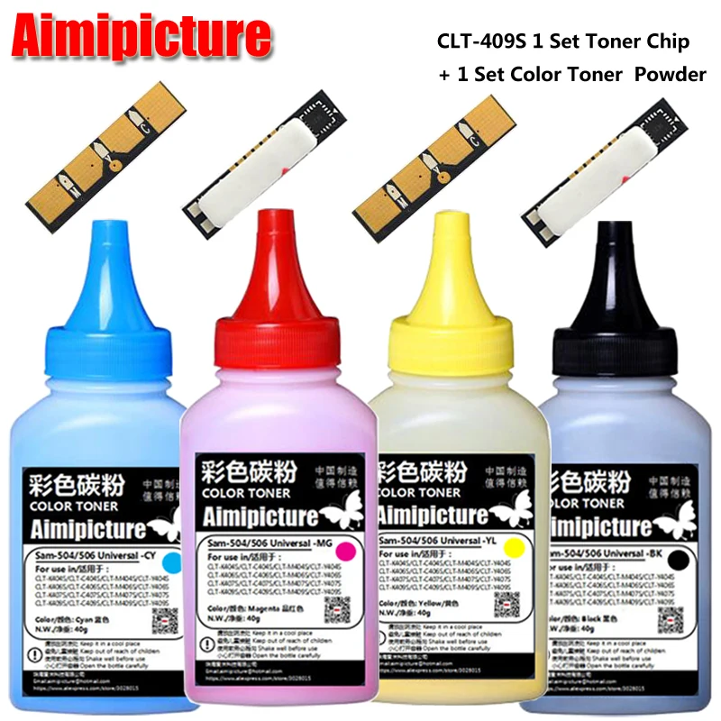 

CLT-K409S CLT409S 409 409S CLT-409S 1 Set Color Toner Powder and Chip For Samsung CLP-310 CLP310 CLP-315 315 CLX-3170 CLX-3175