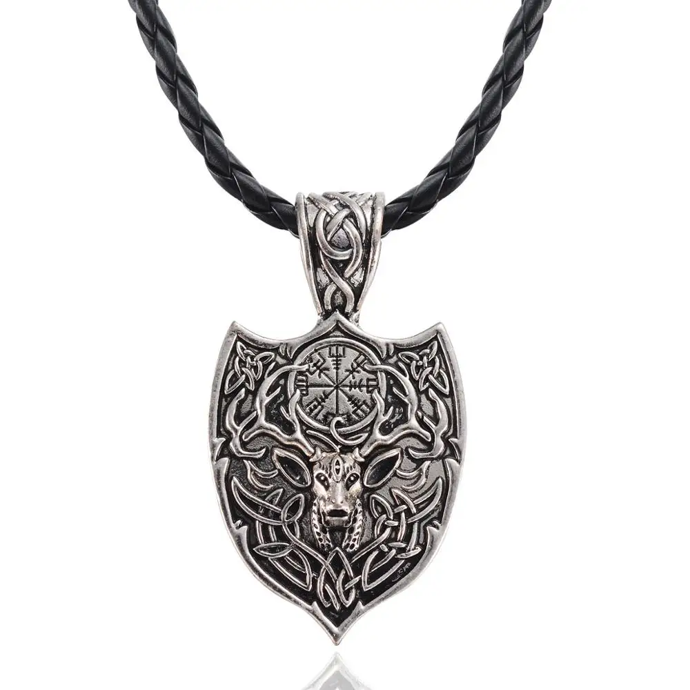 

Legendary Viking Amulet Large Double Deer Nordic Talisman Pendant