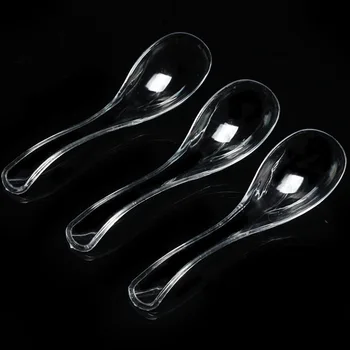 

1000pcs Disposable Transparent Plastic PS Spoon Takeaway Soup Porridge Dessert Ramen Spoons Dining Food Tableware ZA6290