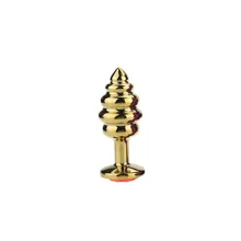 Gold Small Size 28*75mm Spiral Metal Anal Butt Plug Erotic Toys Jewelry Anal Dildo Sex Toys for Men and Women Gay Sex Products