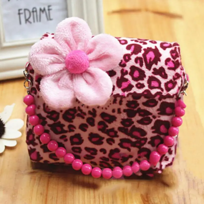 

Cute Kids Mini Shoulder Bag Princess Handbag Children Girls Flower Messenger Bag Plush Purses Flap Cross Body Bags #2