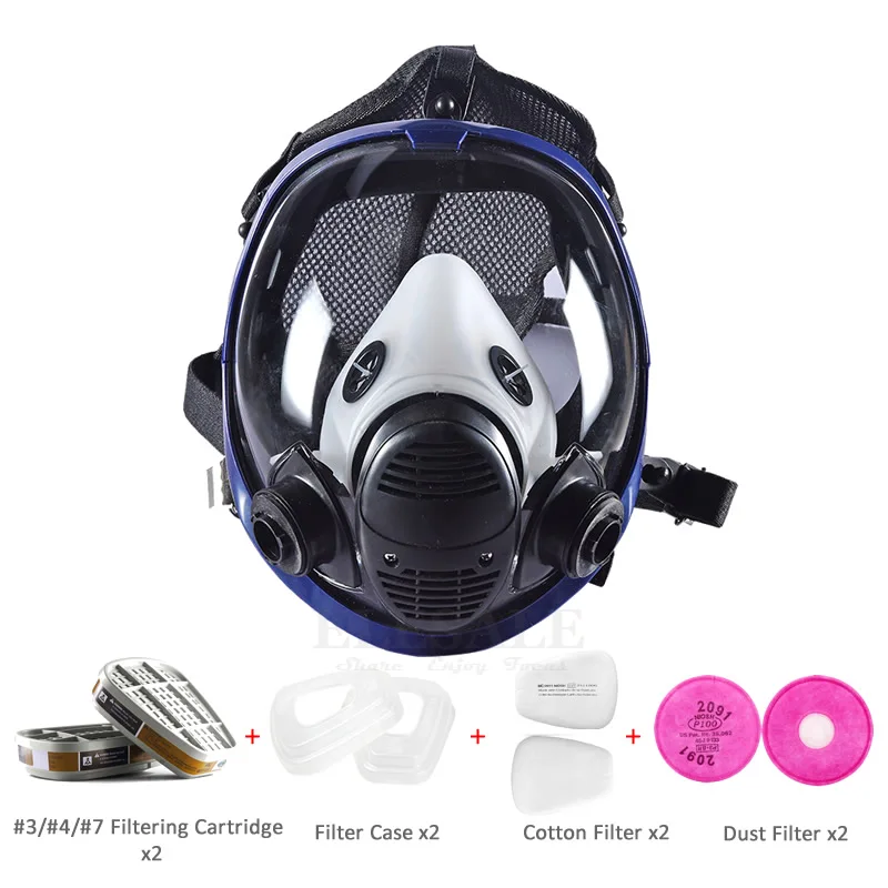

NEW Industrial 9-In-1 6800 Full Face Dust Gas Mask Respirator With Filtering Cartridge For Painting Spraying Work Safety