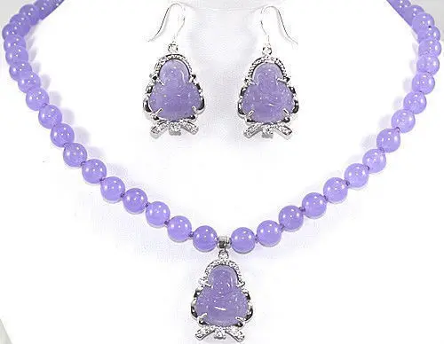 

1set Amazing!10mm Purple Alexandrite Round Necklace Earring AAA 18"FDSA+1