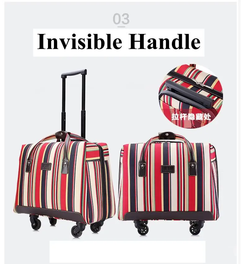 Женская сумка на колесиках, сумка для ручной клади, рюкзак на колесиках, 18 дюймов, дорожные сумки, чемодан, Портативная сумка