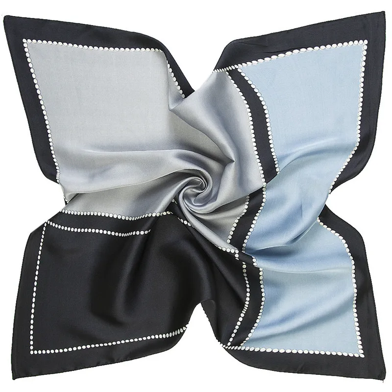 

Mosoga Early Spring Silk Womans Scarf Vintage Geometric Contrast Color Small Square Handerchief 60-60cm Hot OL Silk Satin Wrap
