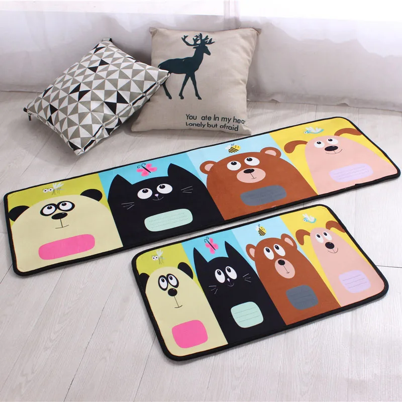 Мультяшный Зеленый экологически чистый Противоскользящий мягкий домашний гостиничный ковер 4 лап кухонный душ современный лохматый коврик