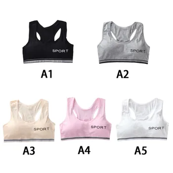 

NEW Teenagers Girls Sports Bra Puberty Gym Underwear Wireless Teenager Girls Sports Bra with Chest Pad Cotton Young Girls